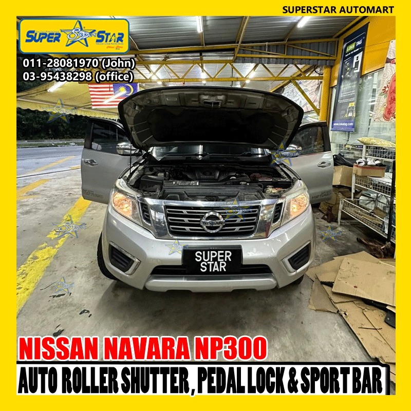 NISSAN NAVARA NP300 AUTO ROLLER SHUTTER , PEDAL LOCK , SPORT BAR