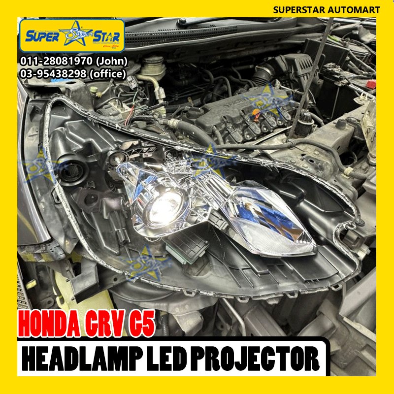HONDA CRV G4 HEADLAMP COVER REPALACE & LED PROJECTOR 2